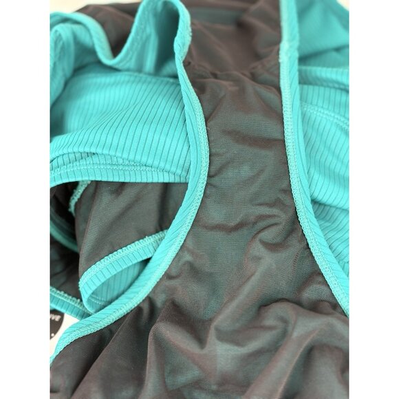 *New Torrid 2 Pc Swimsuit Womens Plus 3 Green High Neck Henley Top Cheeky Brief - Picture 6 of 13